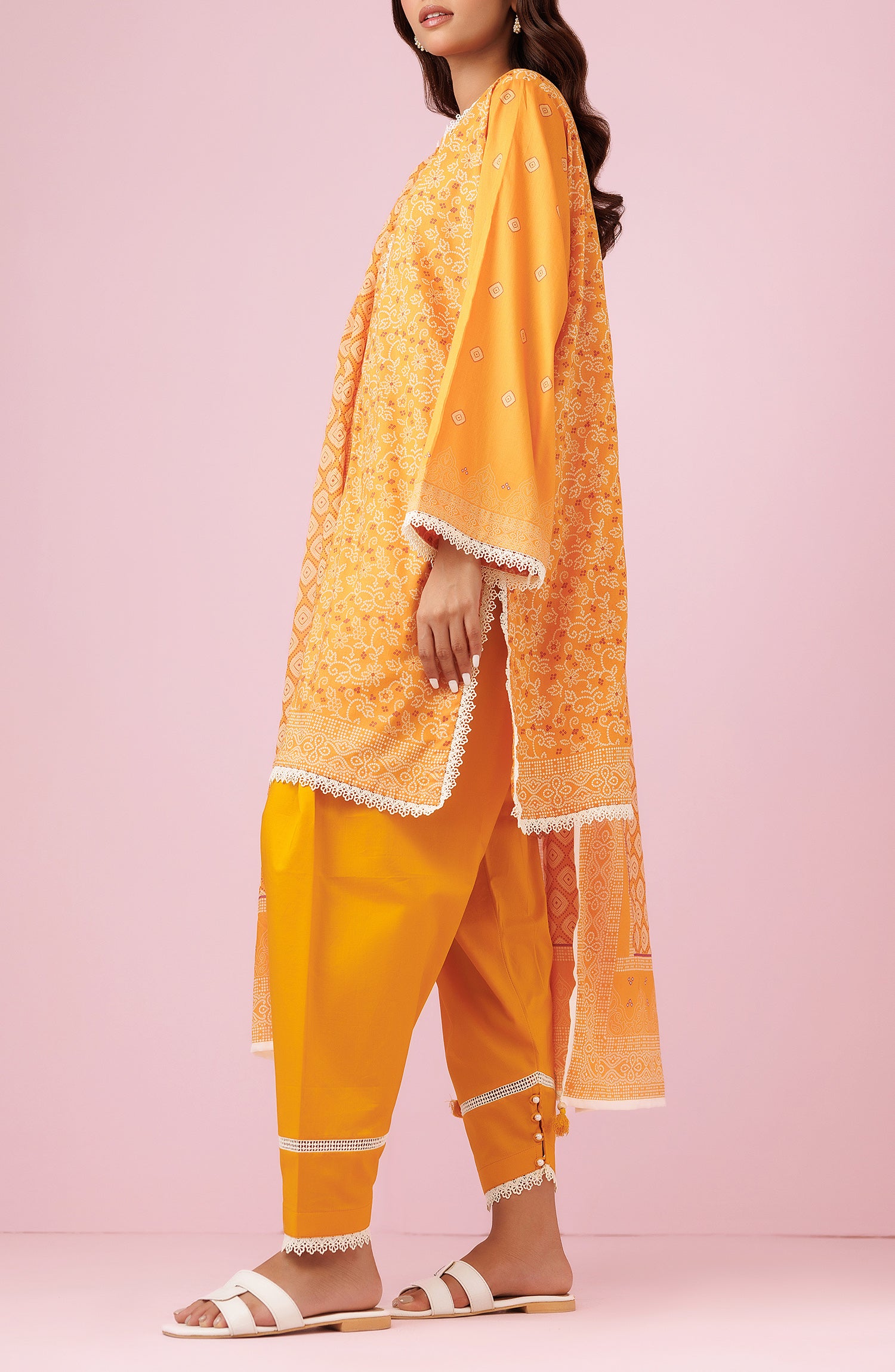 OTL-24-408-A/U YELLOW LAWN Women UNSTITCHED SHIRT DUPATTA PANTS