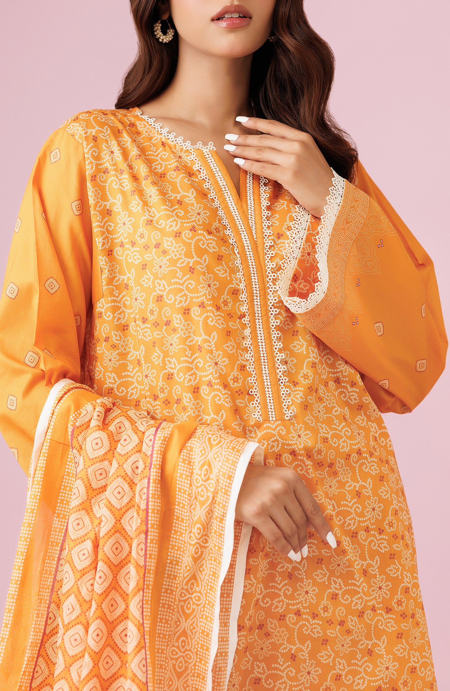 OTL-24-408-A/U YELLOW LAWN Women UNSTITCHED SHIRT DUPATTA PANTS