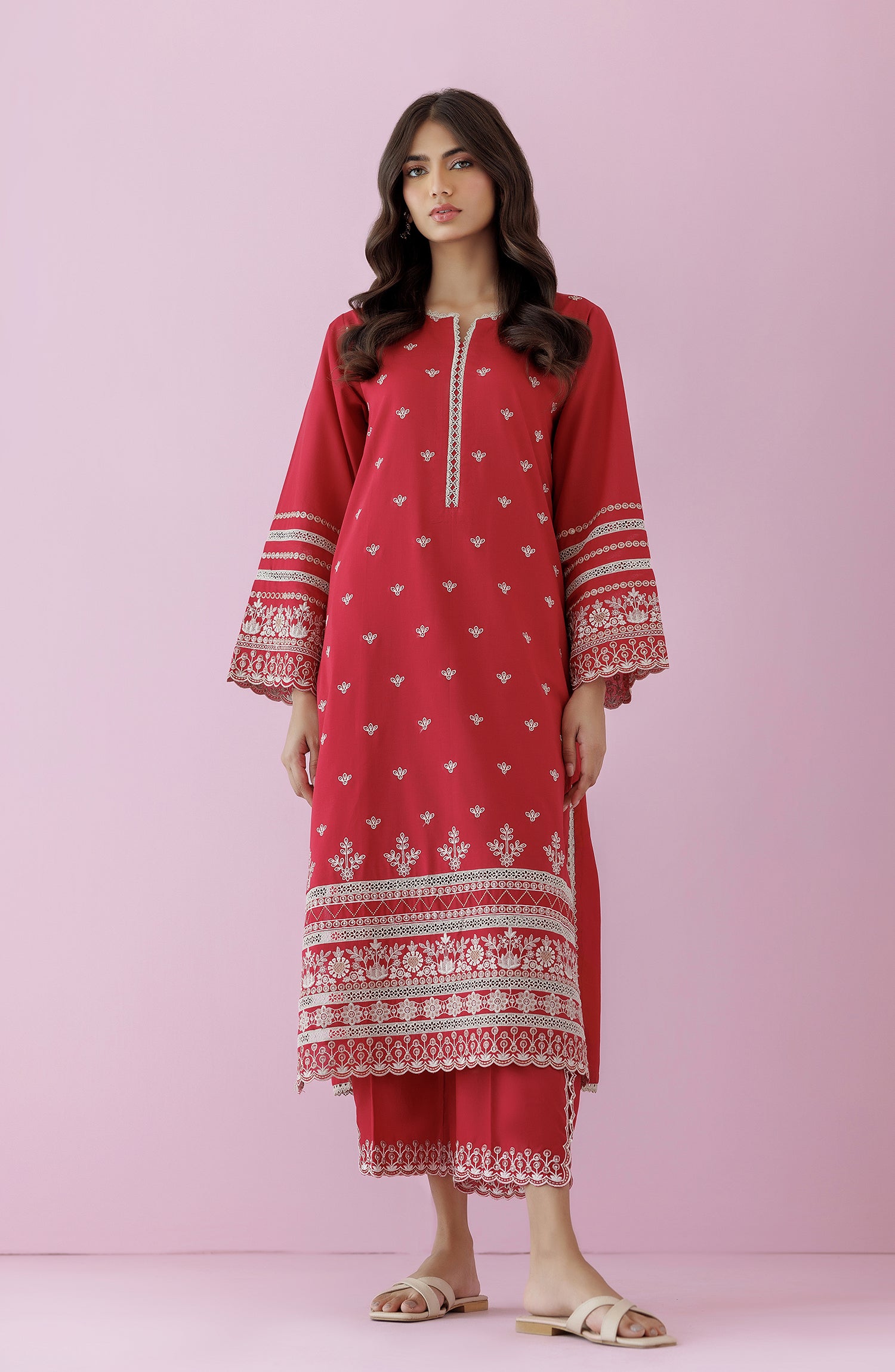 Stitched 2 Piece Embroidered Lawn Shirt and Cambric Pant  (WRHC24S-2020)