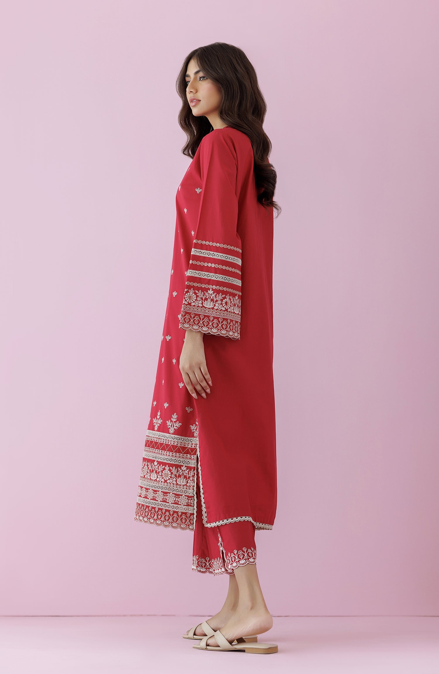 Stitched 2 Piece Embroidered Lawn Shirt and Cambric Pant  (WRHC24S-2020)