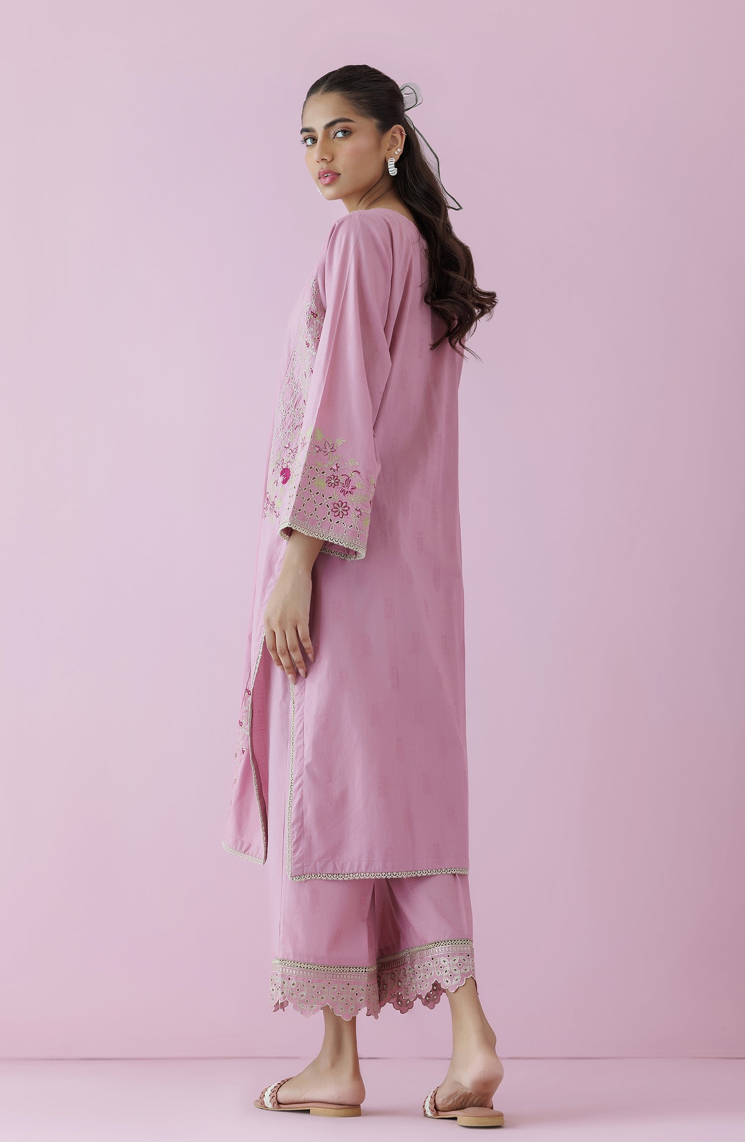 Stitched 2 Piece Embroidered Jacquard Shirt and Jacquard Pant  (WRCJ24S-2028)