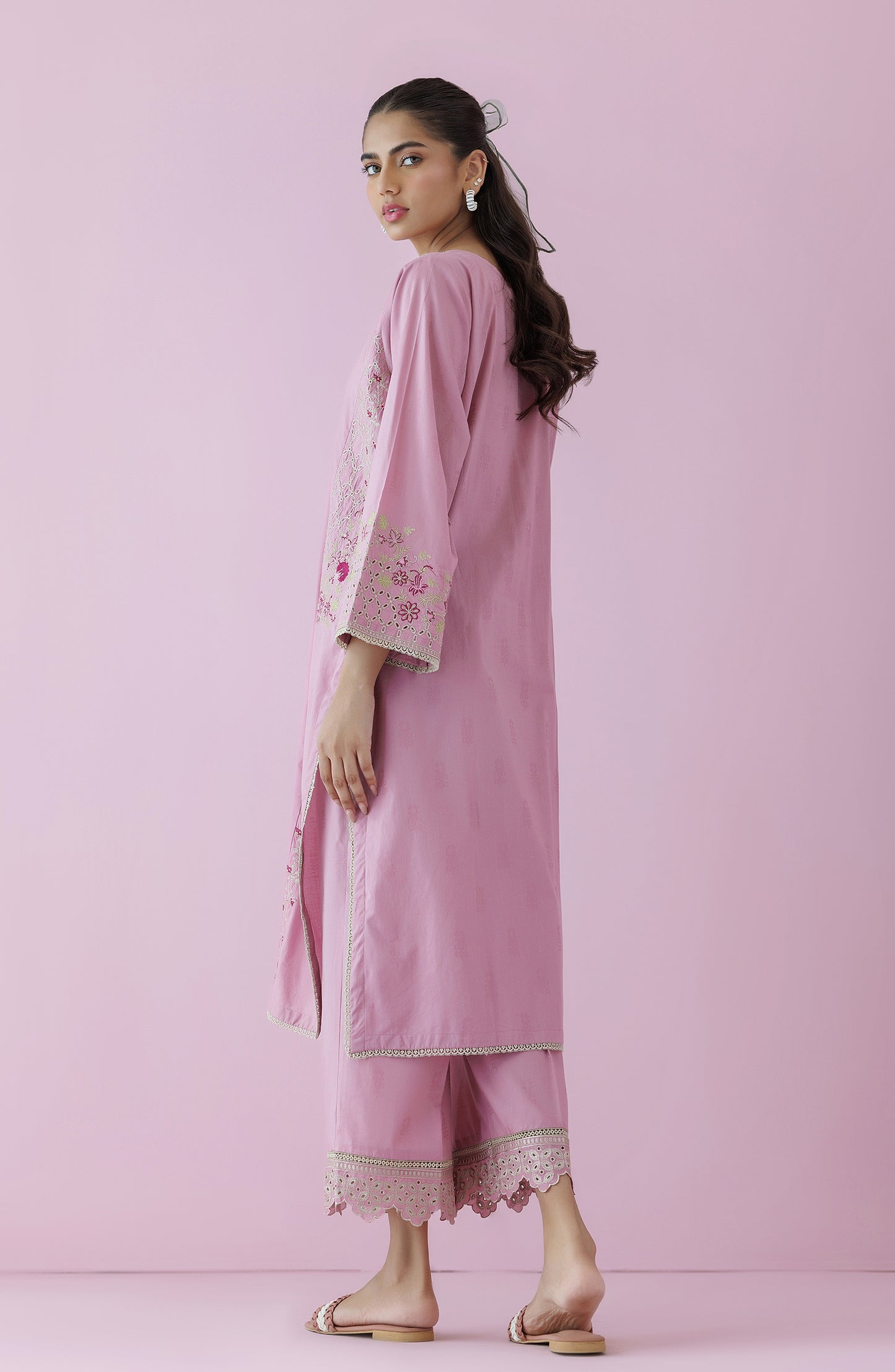 Stitched 2 Piece Embroidered Jacquard Shirt and Jacquard Pant  (WRCJ24S-2028)