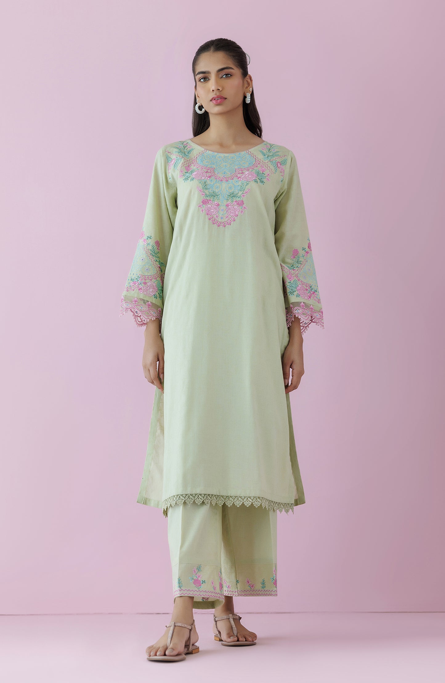 Stitched 2 Piece Embroidered Jacquard Shirt and Jacquard Pant  (WRCJ24S-2026)