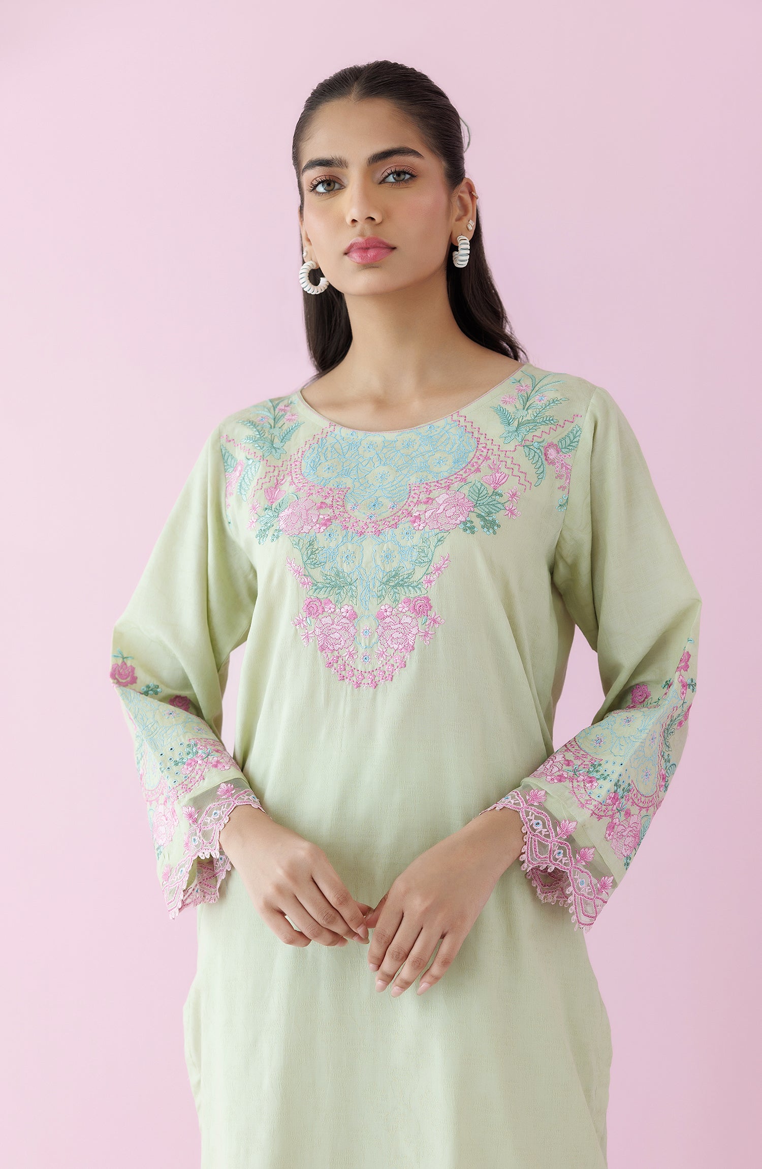 Stitched 2 Piece Embroidered Jacquard Shirt and Jacquard Pant  (WRCJ24S-2026)