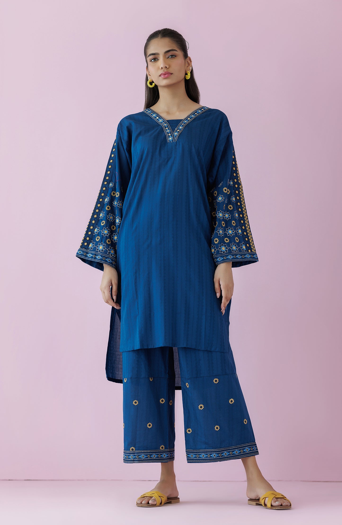 Stitched 2 Piece Embroidered Jacquard Shirt and Jacquard Pant  (WRCJ24S-2038)