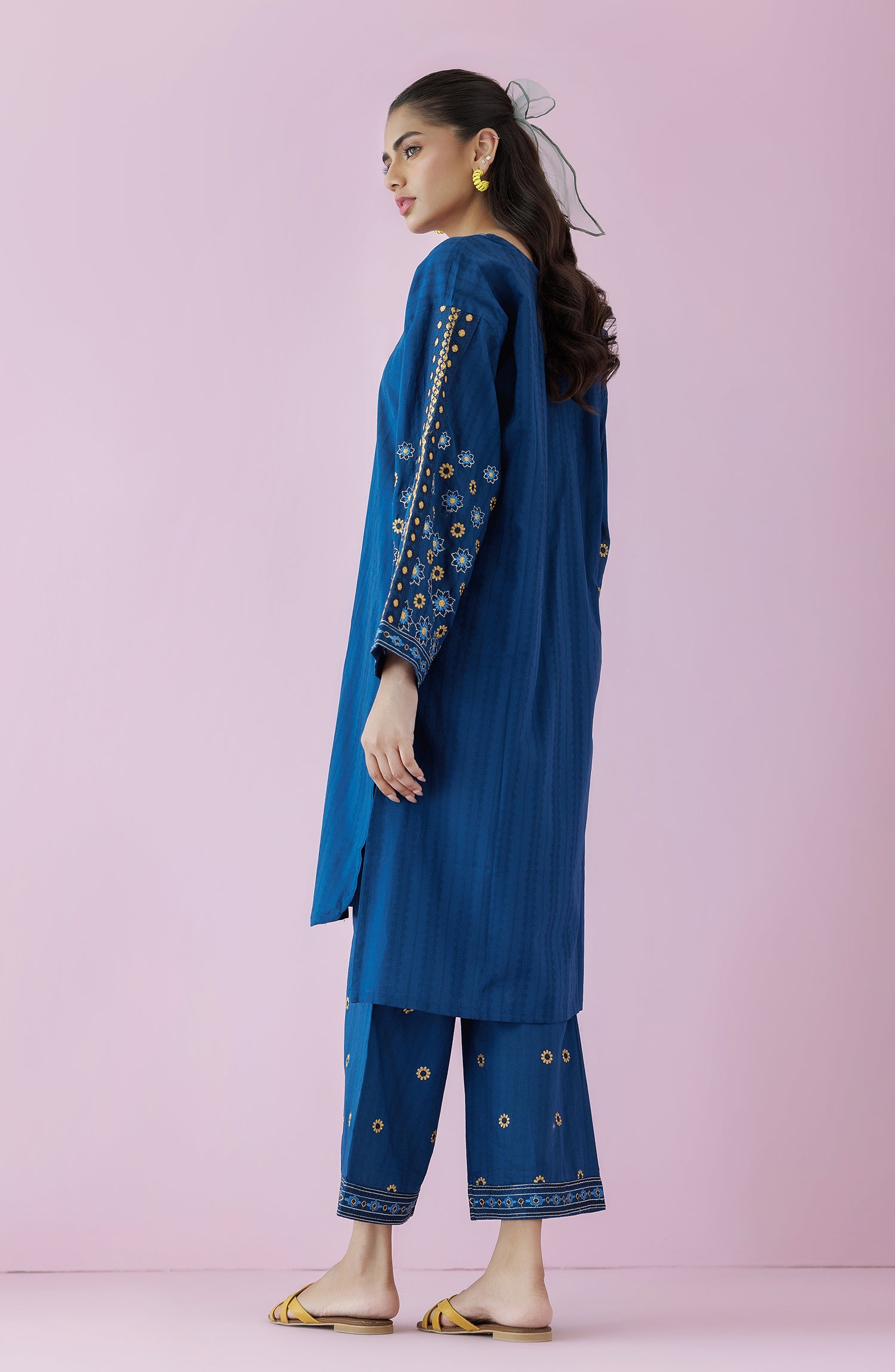 Stitched 2 Piece Embroidered Jacquard Shirt and Jacquard Pant  (WRCJ24S-2038)