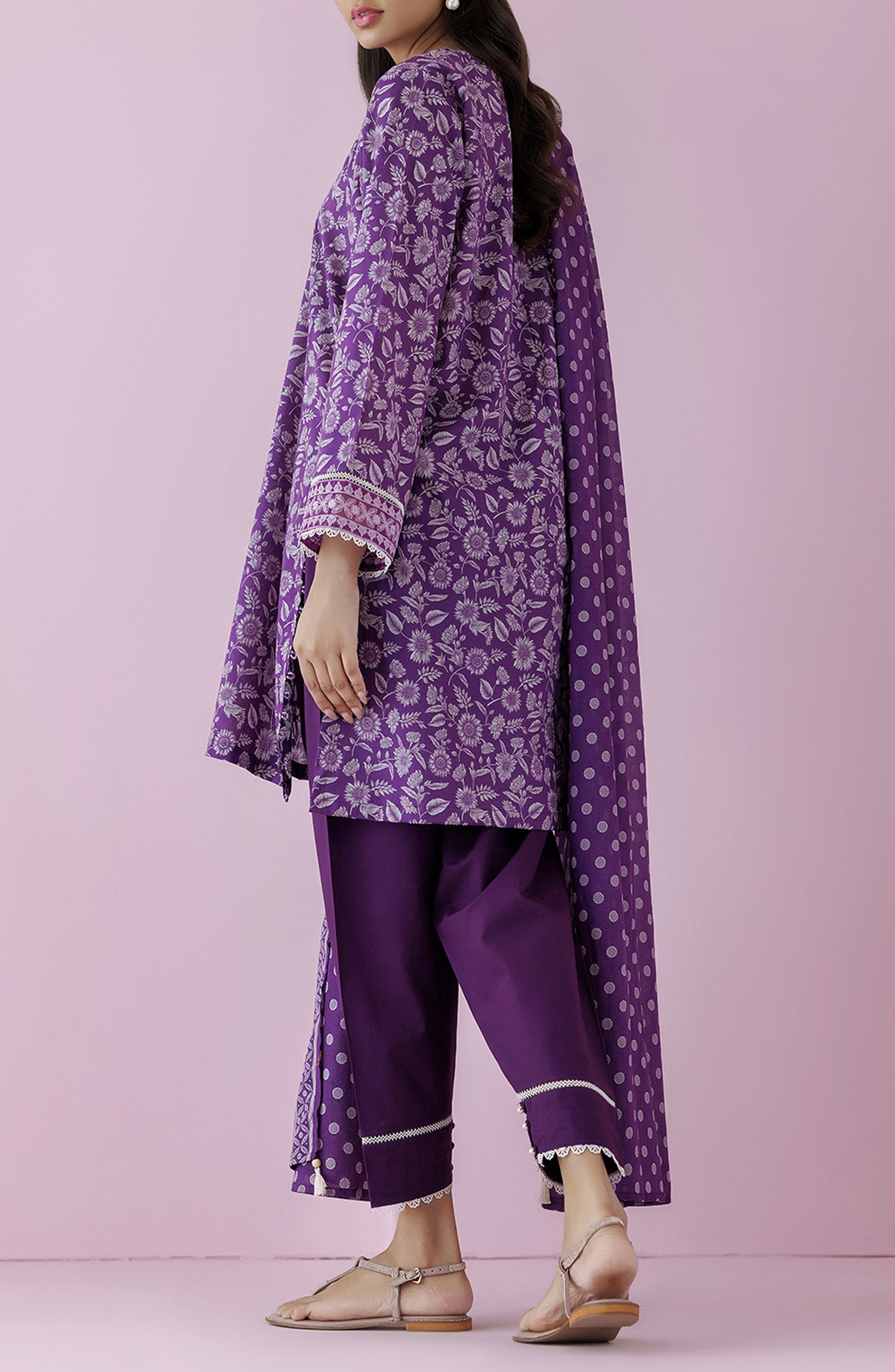 OTL-24-231/U PURPLE LAWN Women UNSTITCHED SHIRT DUPATTA PANTS