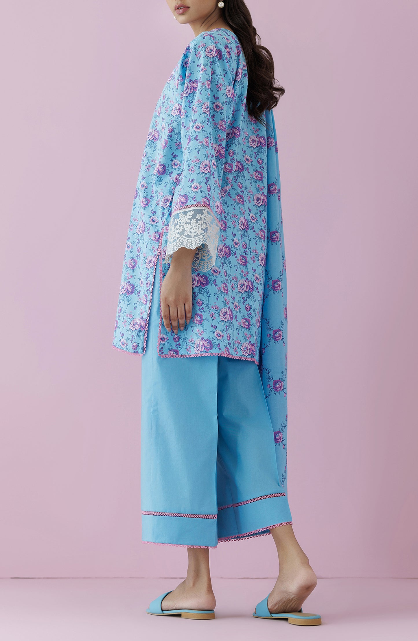 OTL-24-228/U ICE BLUE LAWN Women UNSTITCHED SHIRT DUPATTA PANTS