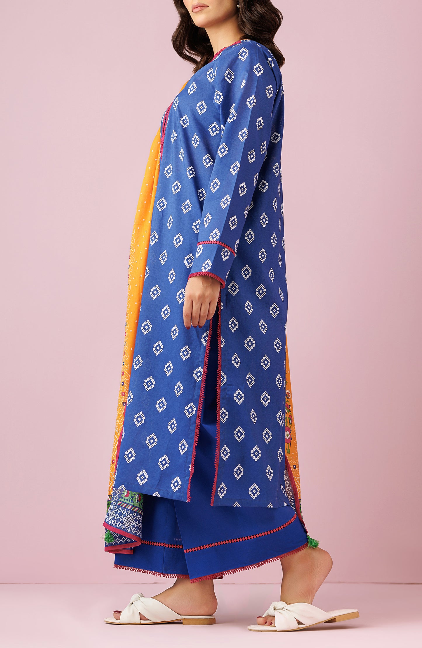 OTL-24-184/U BLUE LAWN Women UNSTITCHED SHIRT DUPATTA PANTS