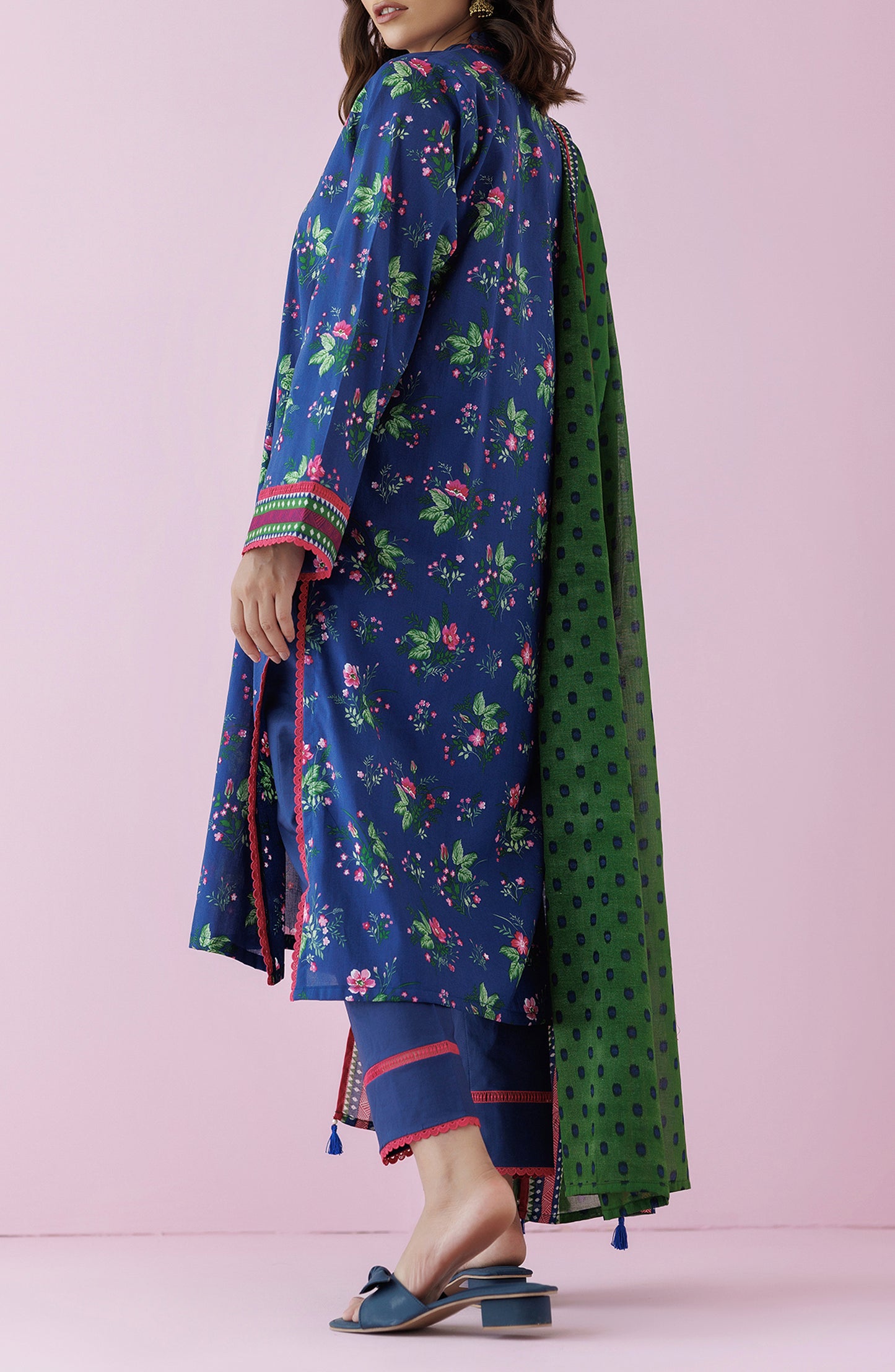 OTL-24-194/U BLUE LAWN Women UNSTITCHED SHIRT DUPATTA PANTS