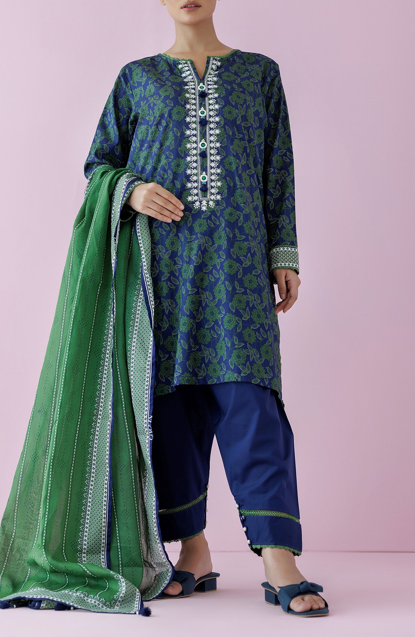 OTL-24-461/U GREEN LAWN Women UNSTITCHED SHIRT DUPATTA PANTS