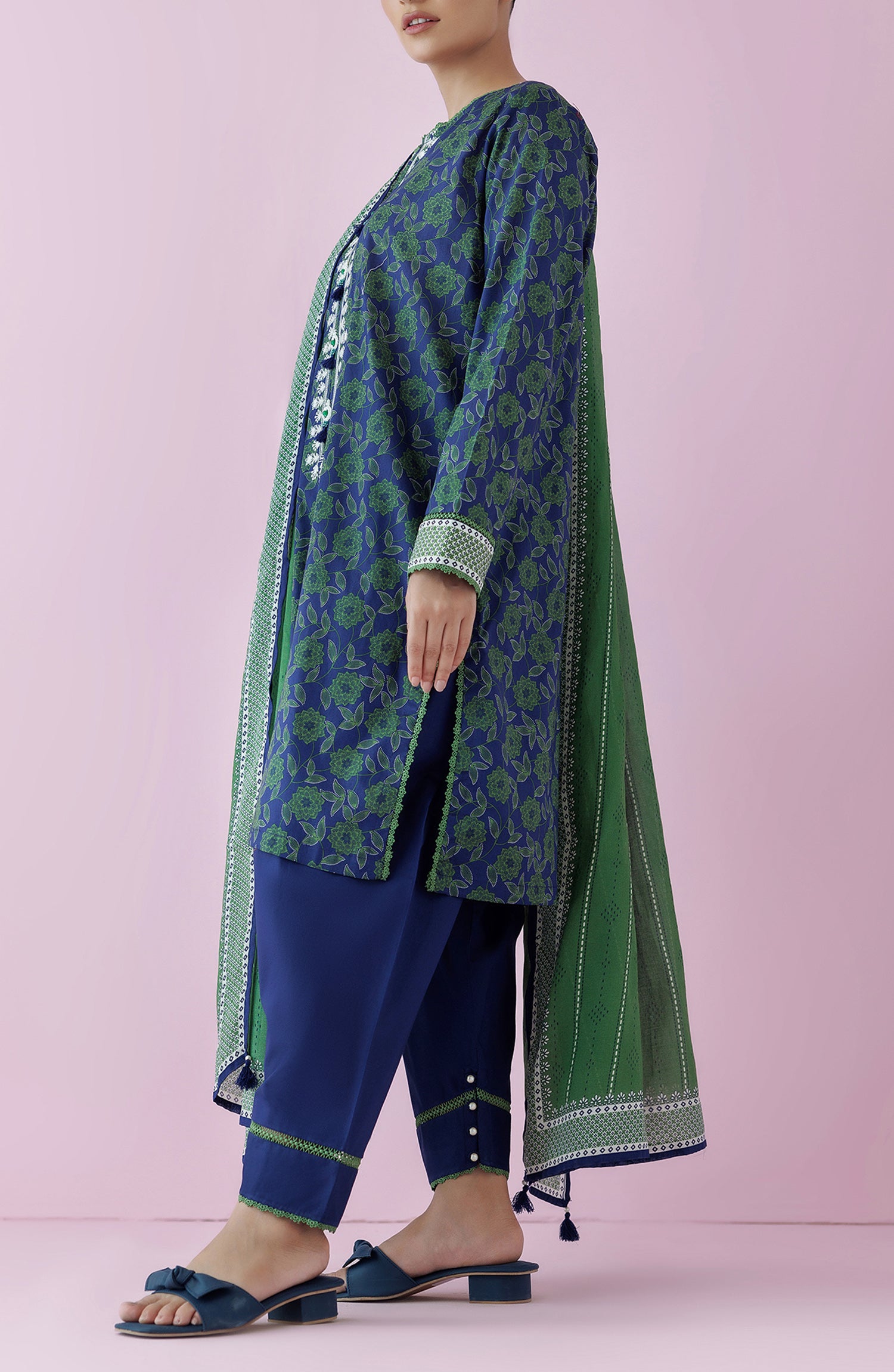 OTL-24-461/U GREEN LAWN Women UNSTITCHED SHIRT DUPATTA PANTS