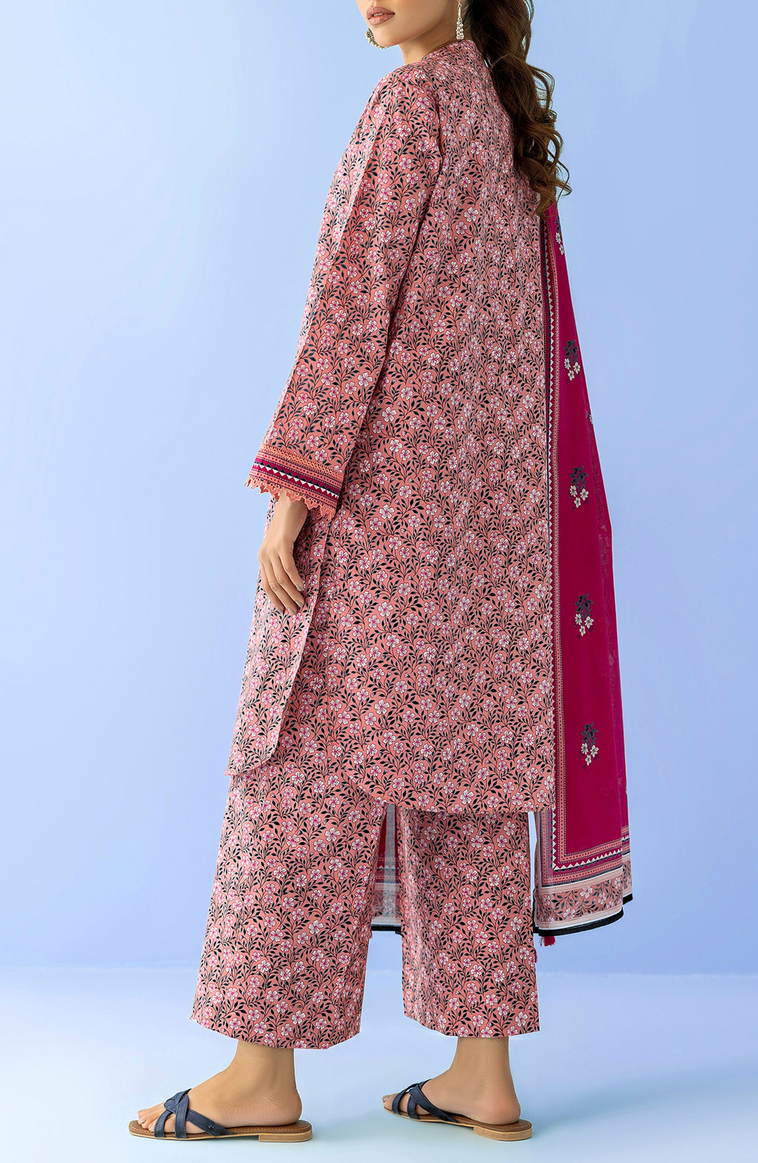 OTL-24-094/U PINK LAWN Women UNSTITCHED SHIRT DUPATTA PANTS