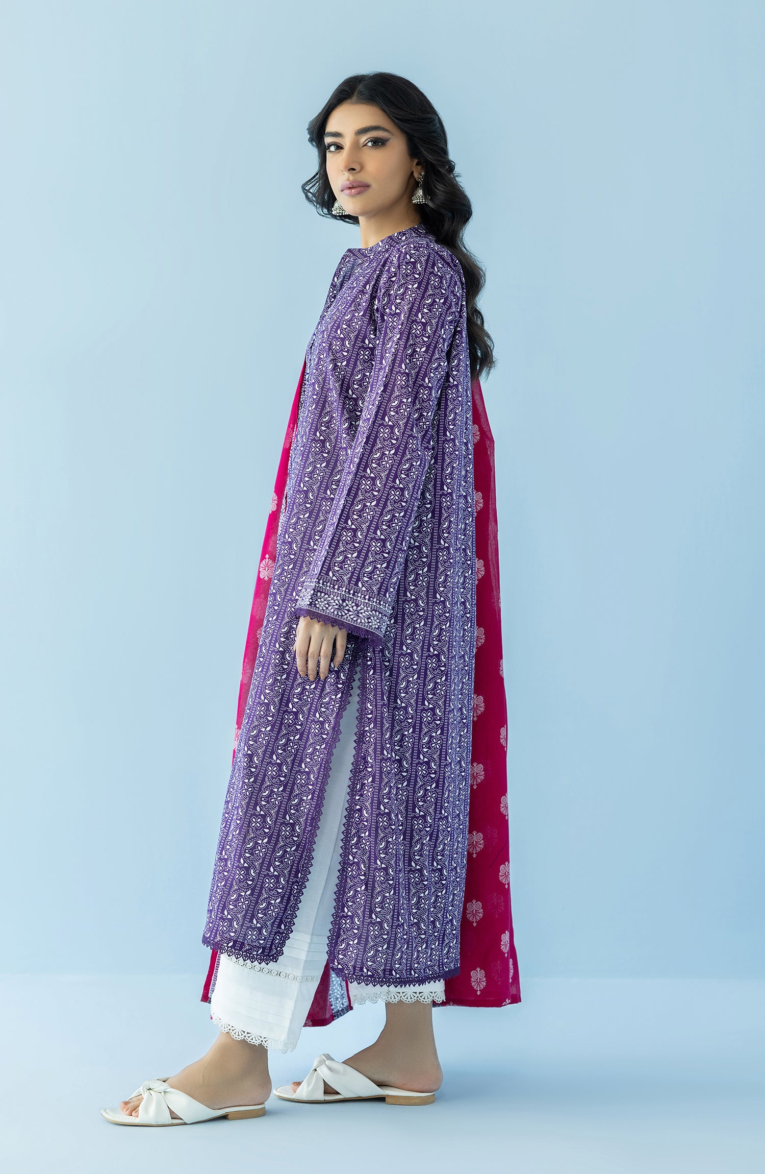 NRDS-24-005/U PURPLE LAWN  UNSTITCHED SHIRT DUPATTA