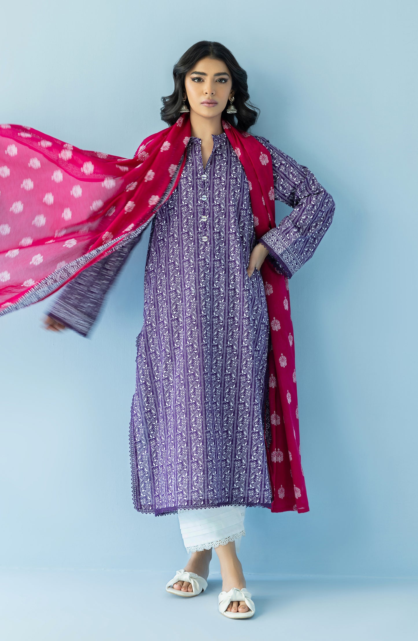 NRDS-24-005/S PURPLE LAWN  READY TO WEAR SHIRT DUPATTA