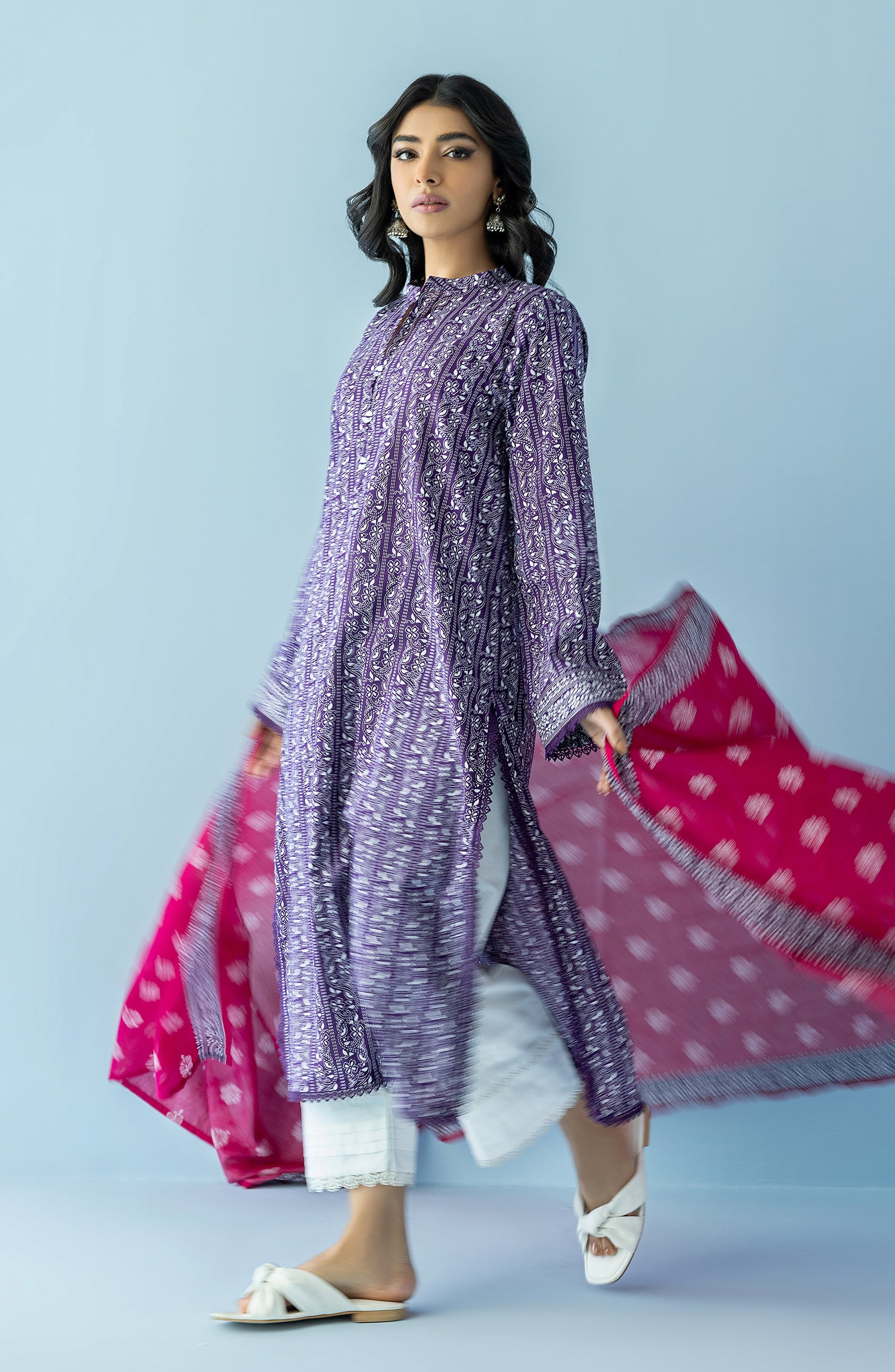 NRDS-24-005/U PURPLE LAWN  UNSTITCHED SHIRT DUPATTA