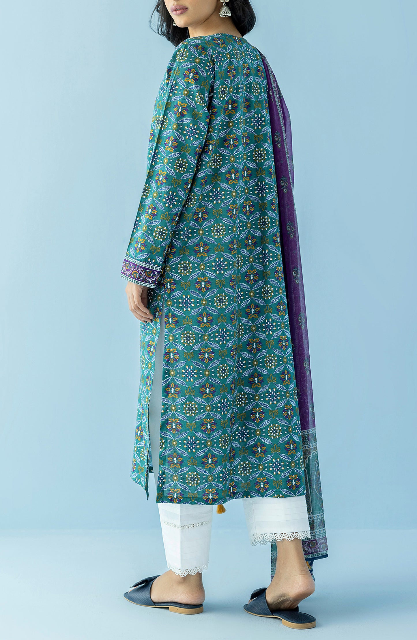 NRDS-24-011/U GREEN LAWN  UNSTITCHED SHIRT DUPATTA