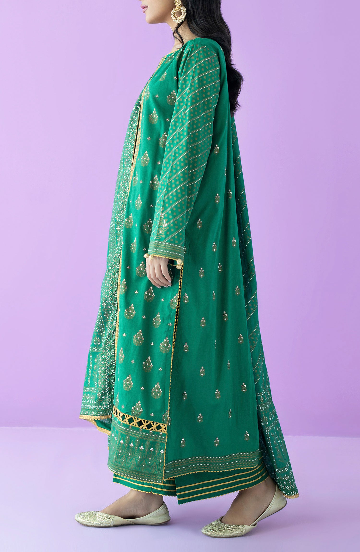 OTL-23-160/U GREEN LAWN  UNSTITCHED SHIRT DUPATTA PANTS