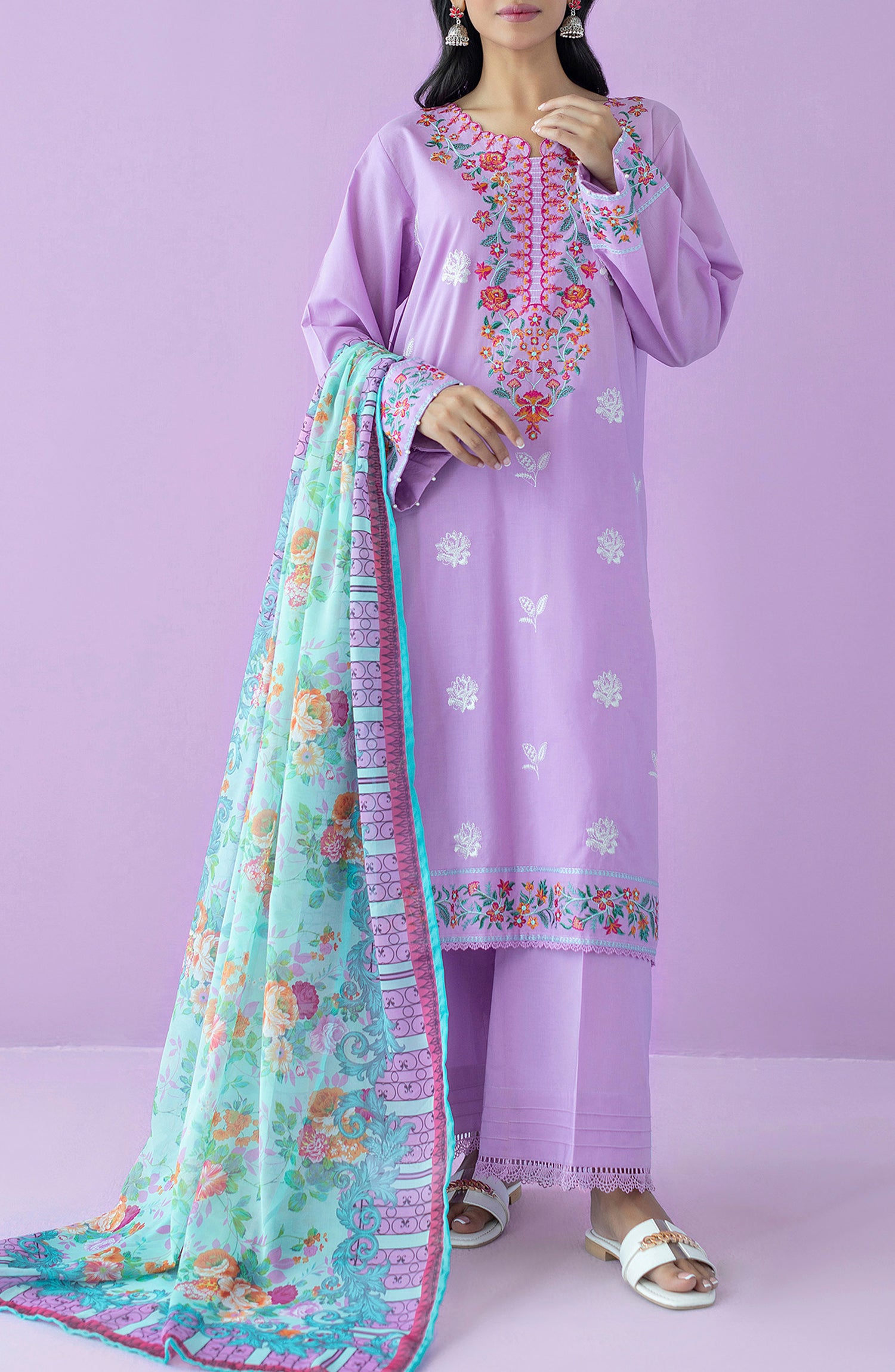 OTL-23-134/U LILAC LAWN  UNSTITCHED SHIRT DUPATTA PANTS