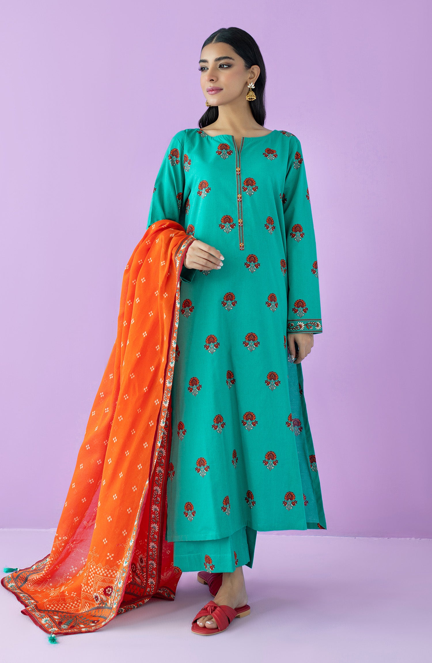 OTL-23-167/S TEAL LAWN  READY TO WEAR SHIRT DUPATTA PANTS