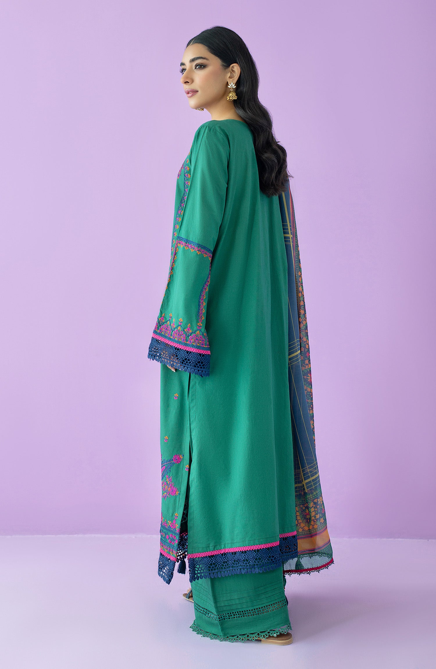 OTL-23-135/U GREEN LAWN  UNSTITCHED SHIRT DUPATTA PANTS