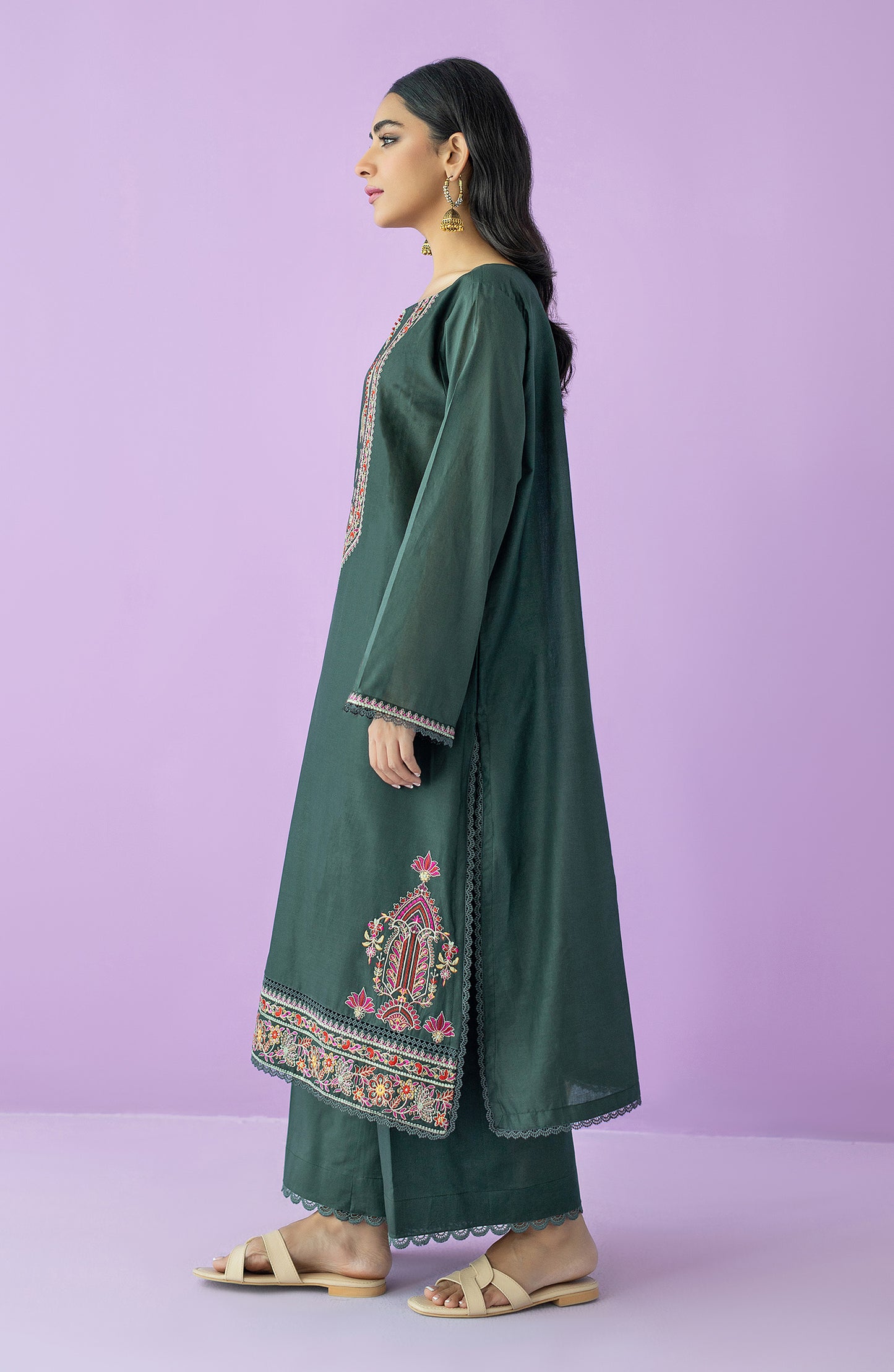 OTL-23-205/U GREEN LAWN  UNSTITCHED SHIRT DUPATTA PANTS