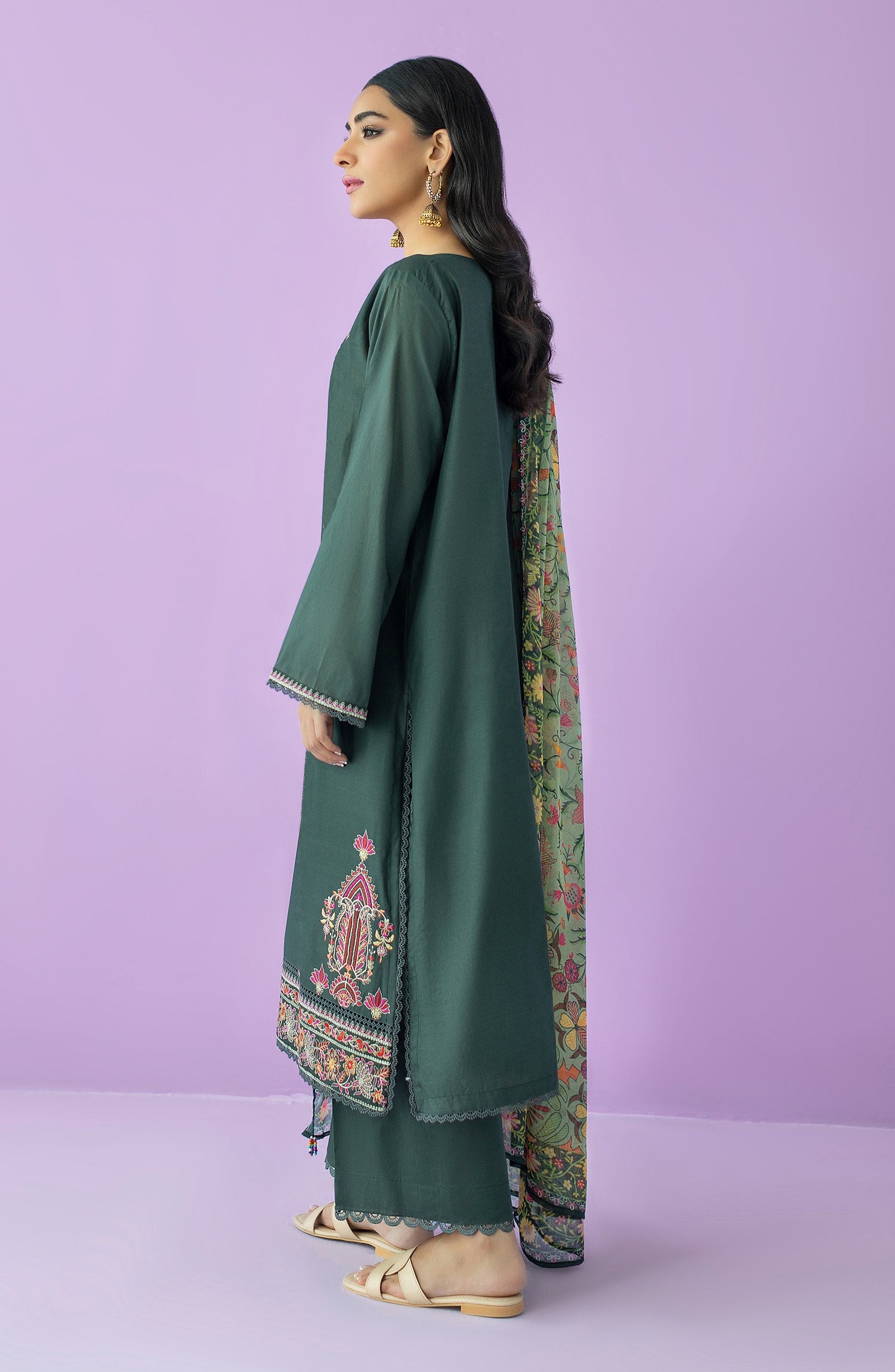 OTL-23-205/U GREEN LAWN  UNSTITCHED SHIRT DUPATTA PANTS