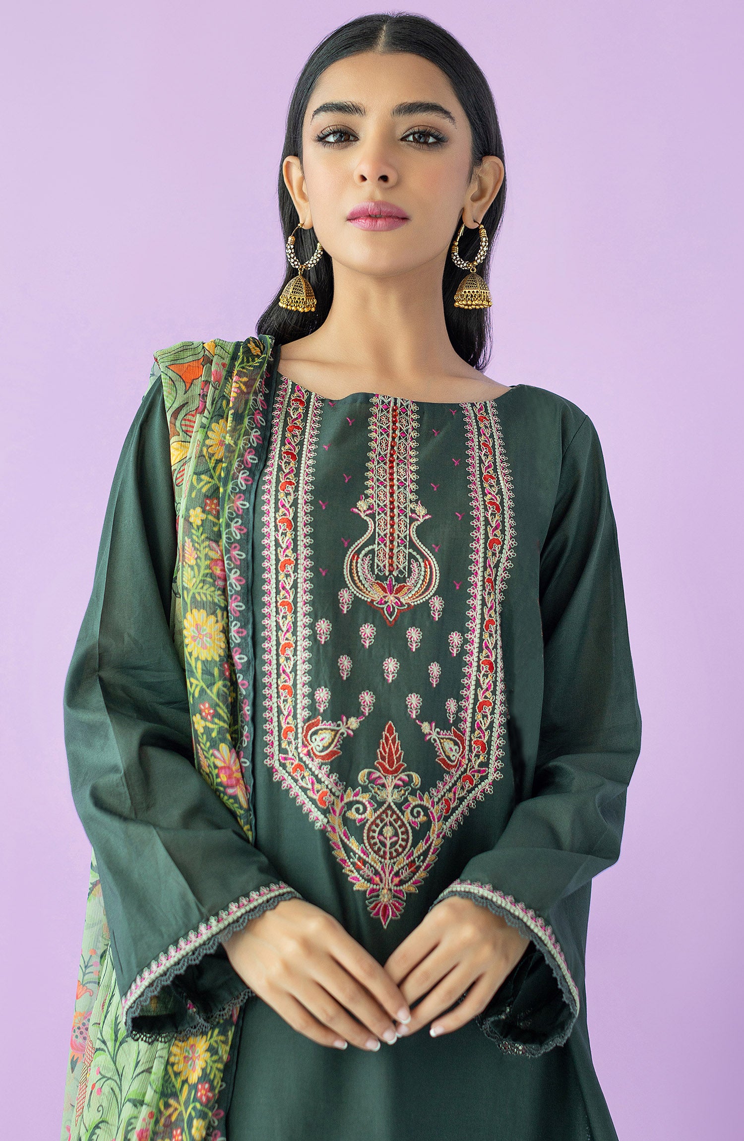 OTL-23-205/U GREEN LAWN  UNSTITCHED SHIRT DUPATTA PANTS