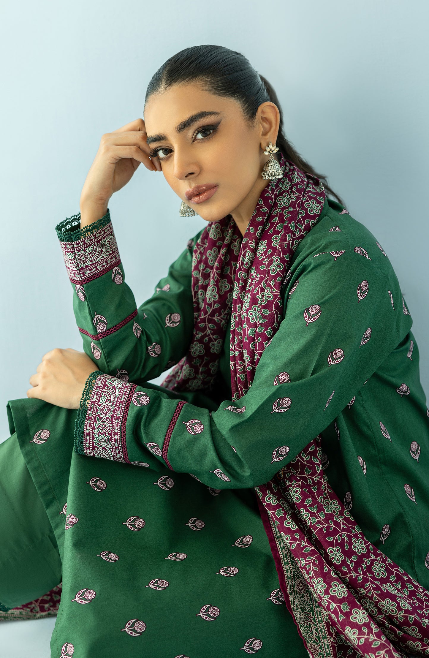 OTL-24-077/U GREEN LAWN Women UNSTITCHED SHIRT DUPATTA PANTS