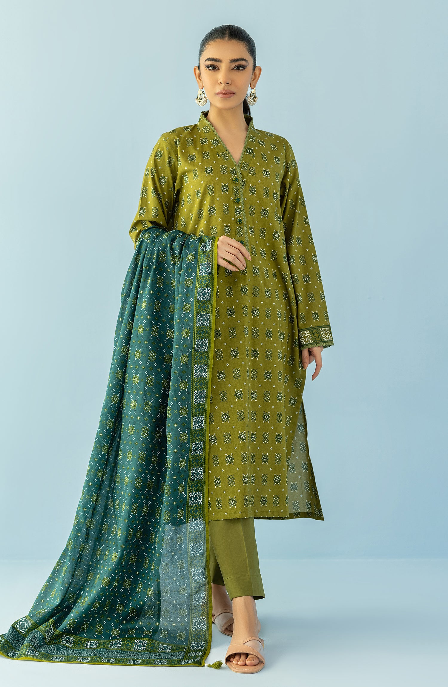 OTL-24-060/U GREEN LAWN Women UNSTITCHED SHIRT DUPATTA PANTS