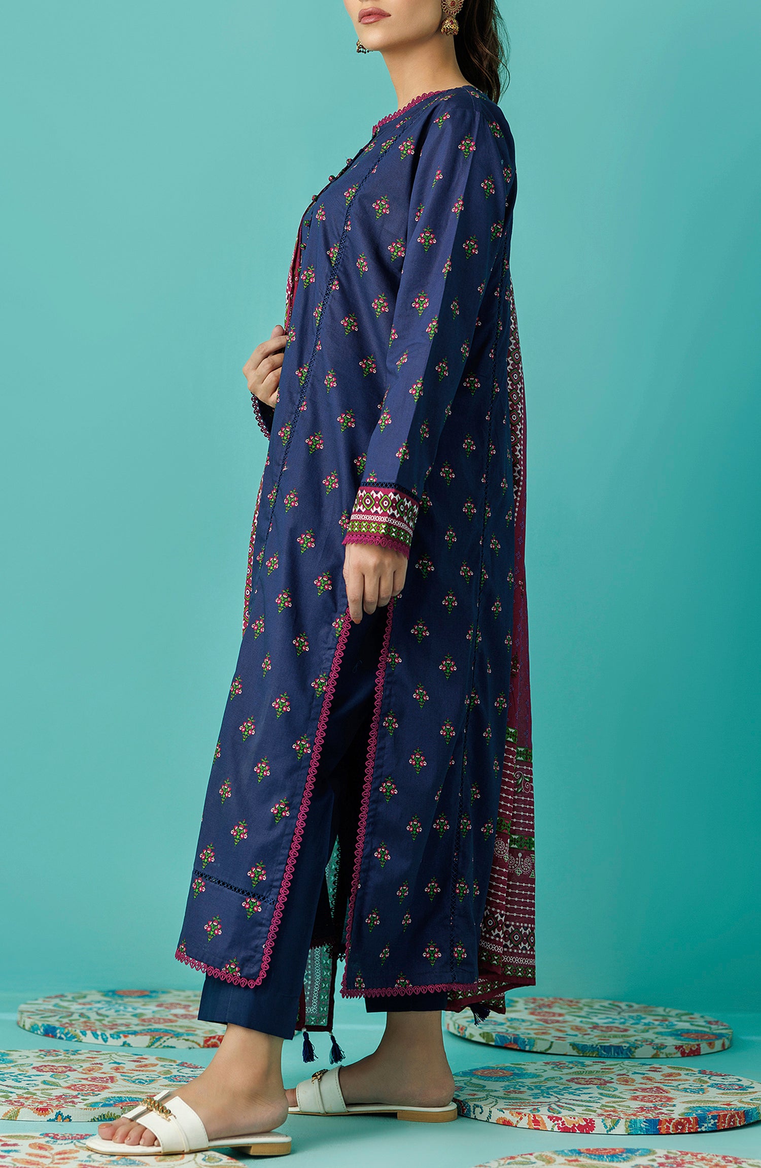 OTL-24-013/U BLUE LAWN Women UNSTITCHED SHIRT DUPATTA PANTS