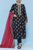 Stitched 3 Piece Printed Embroidered Lawn Shirt , Cambric Pant and Lawn Dupatta (OTL-24-009/S BLACK)