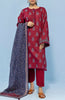 Stitched 3 Piece Printed Lawn Shirt , Cambric Pant and Lawn Dupatta (OTL-24-015/S MAROON)