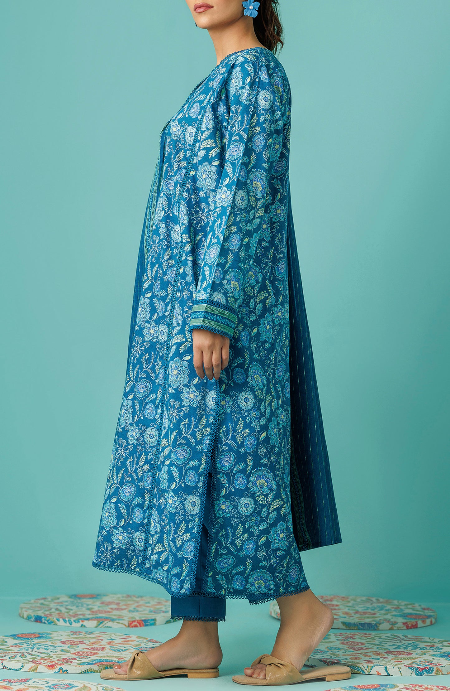 OTL-24-229/U BLUE LAWN Women UNSTITCHED SHIRT DUPATTA PANTS