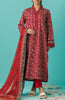 Stitched 3 Piece Printed Lawn Shirt , Cambric Pant and Kitonic Chiffon Dupatta (OTL-24-034/S RED)