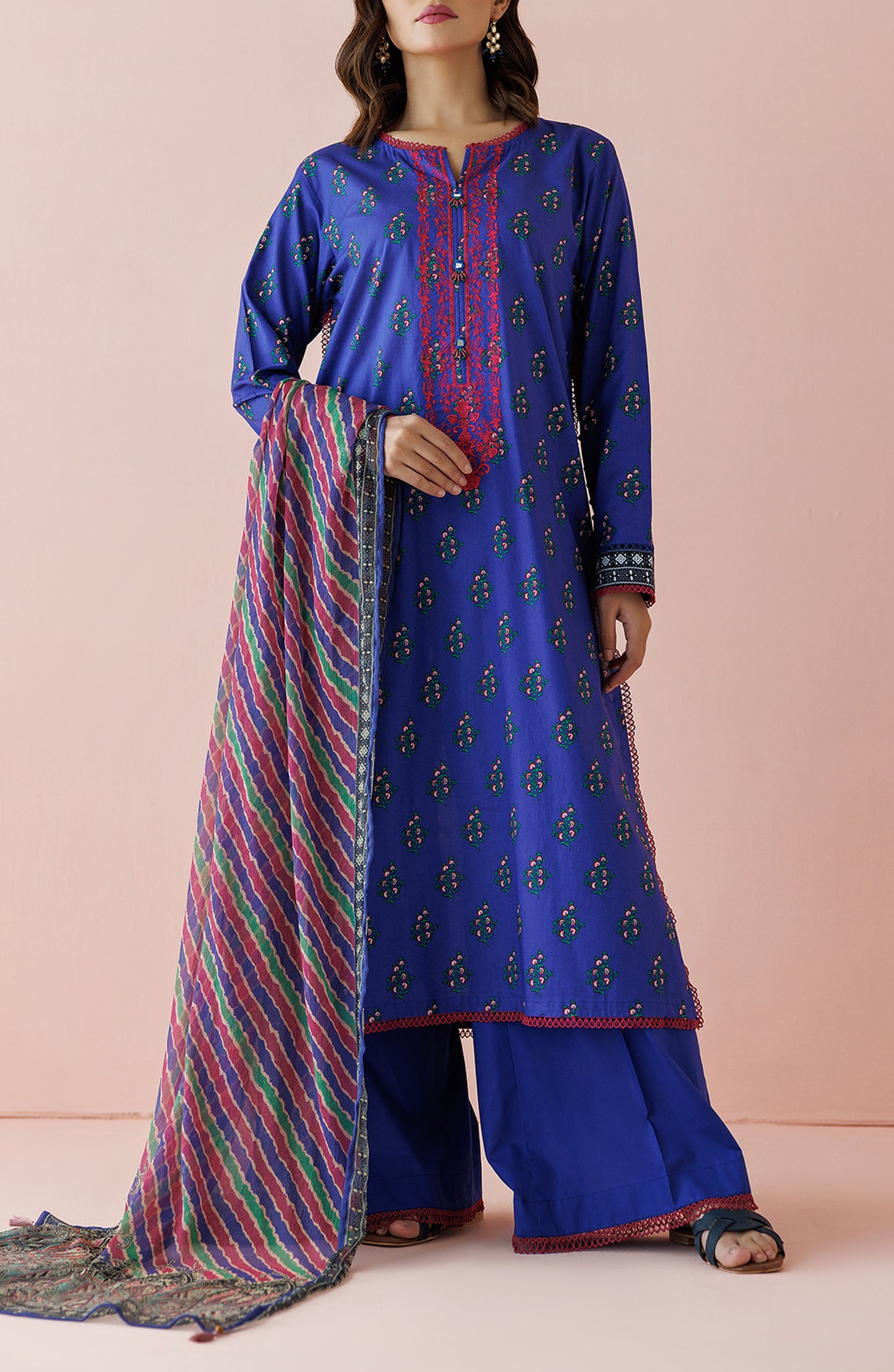 OTL-24-041/U BLUE LAWN Women UNSTITCHED SHIRT DUPATTA PANTS