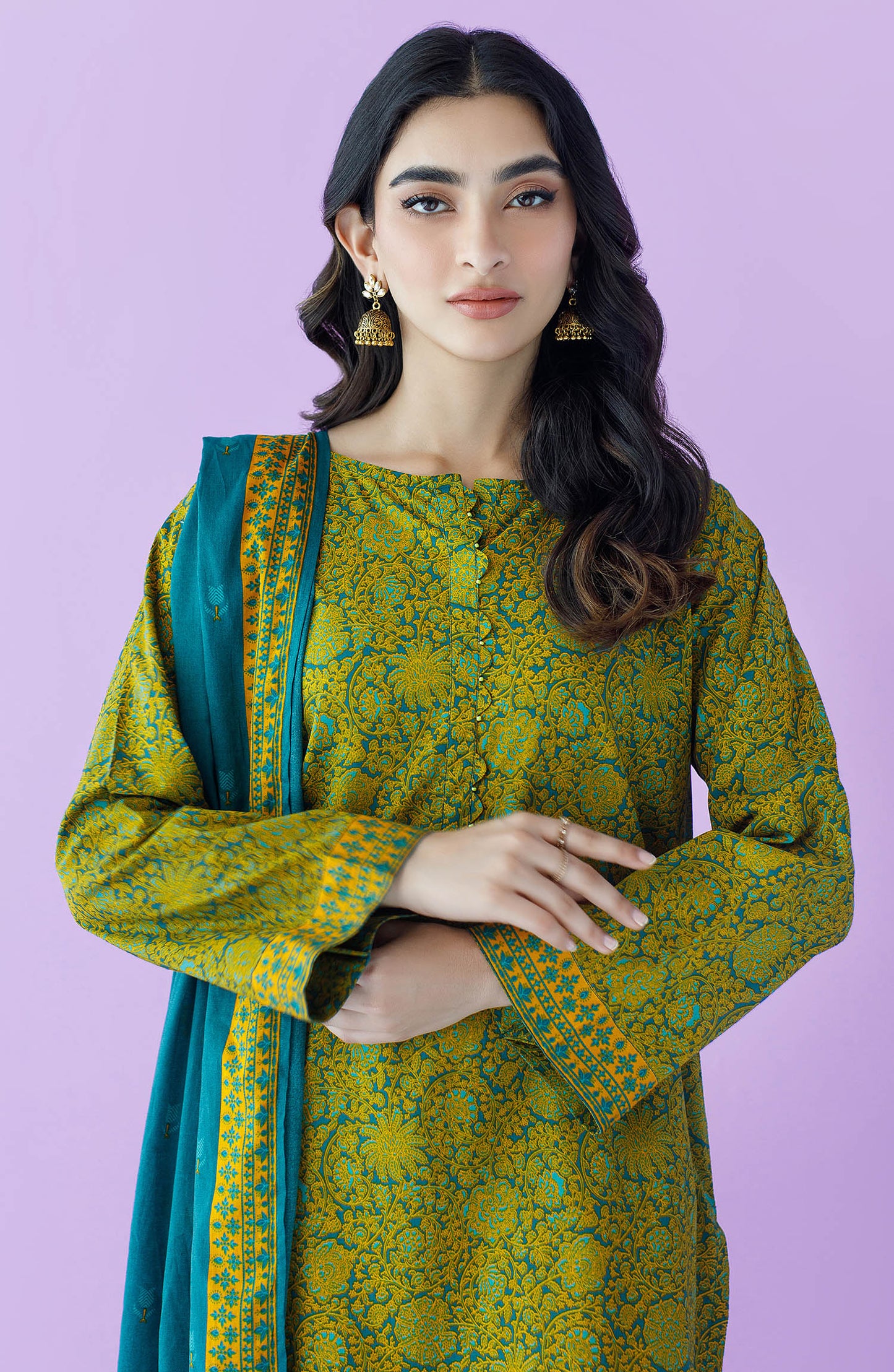 NRDS-23-122/U GREEN LAWN  UNSTITCHED SHIRT DUPATTA