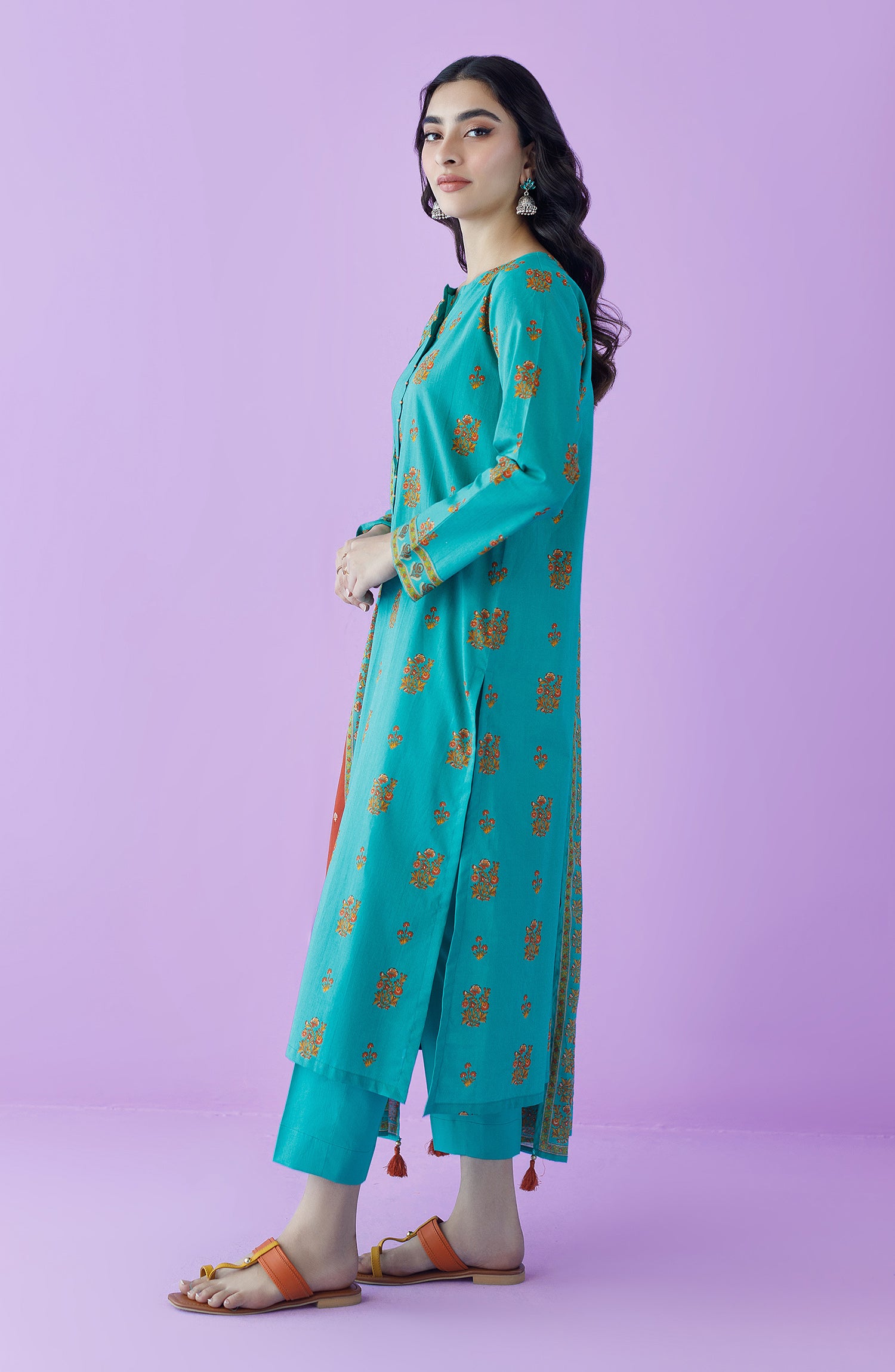 OTL-23-182/U TEAL LAWN  UNSTITCHED SHIRT DUPATTA PANTS