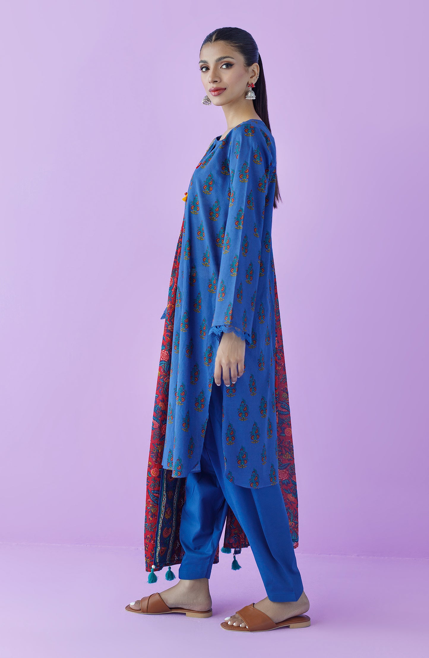 OTL-23-175/U BLUE LAWN  UNSTITCHED SHIRT DUPATTA PANTS