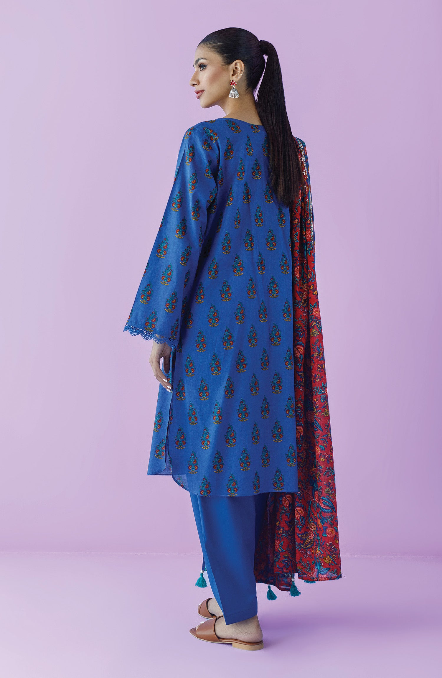 OTL-23-175/U BLUE LAWN  UNSTITCHED SHIRT DUPATTA PANTS