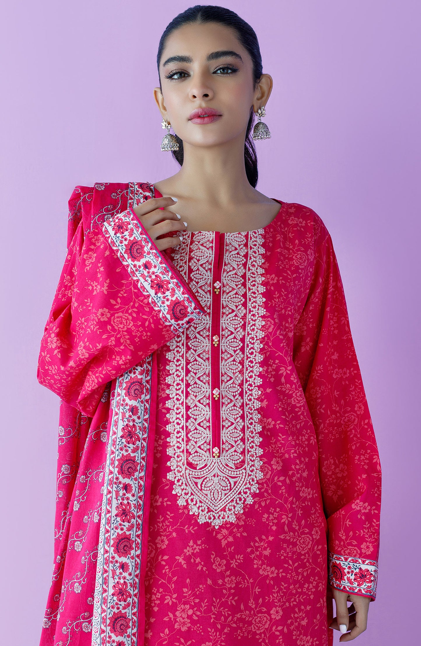 NRDS-23-058/S PINK LAWN  READY TO WEAR SHIRT DUPATTA