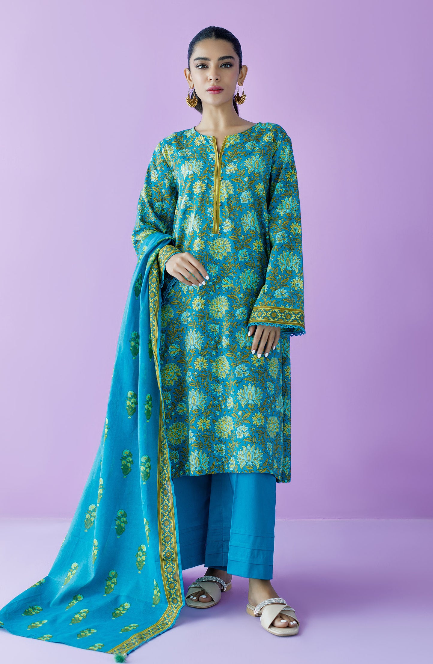 OTL-23-151/S TEAL LAWN  READY TO WEAR SHIRT DUPATTA PANTS