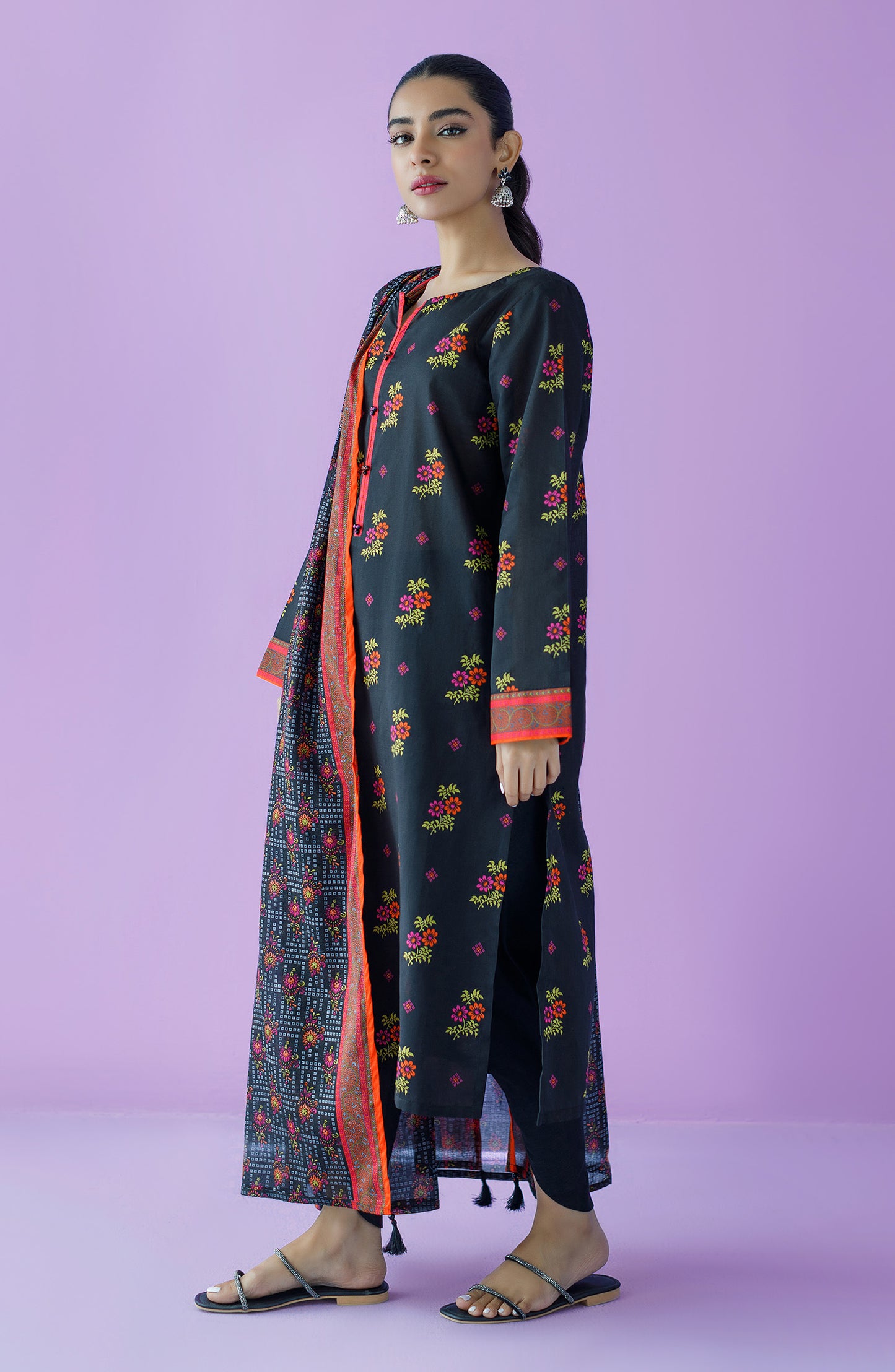 OTL-23-154/S BLACK LAWN  READY TO WEAR SHIRT DUPATTA PANTS