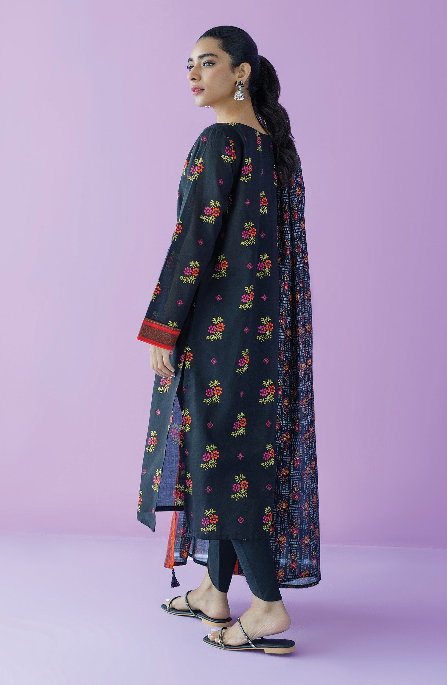 OTL-23-154/S BLACK LAWN  READY TO WEAR SHIRT DUPATTA PANTS