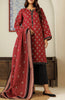 Stitched 3 Piece Printed Khaddar Shirt , Khaddar Pant and Khaddar Dupatta (OTL-24-380/S MAROON)