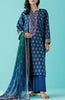 Stitched 3 Piece Premium Embroidered Casual Lawn Shirt , Cambric Pant and Chiffon Dupatta (OTL-24-039/S BLUE)