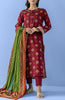 Stitched 3 Piece Printed Lawn Shirt , Cambric Pant and Lawn Dupatta (OTL-24-096/S MAROON)