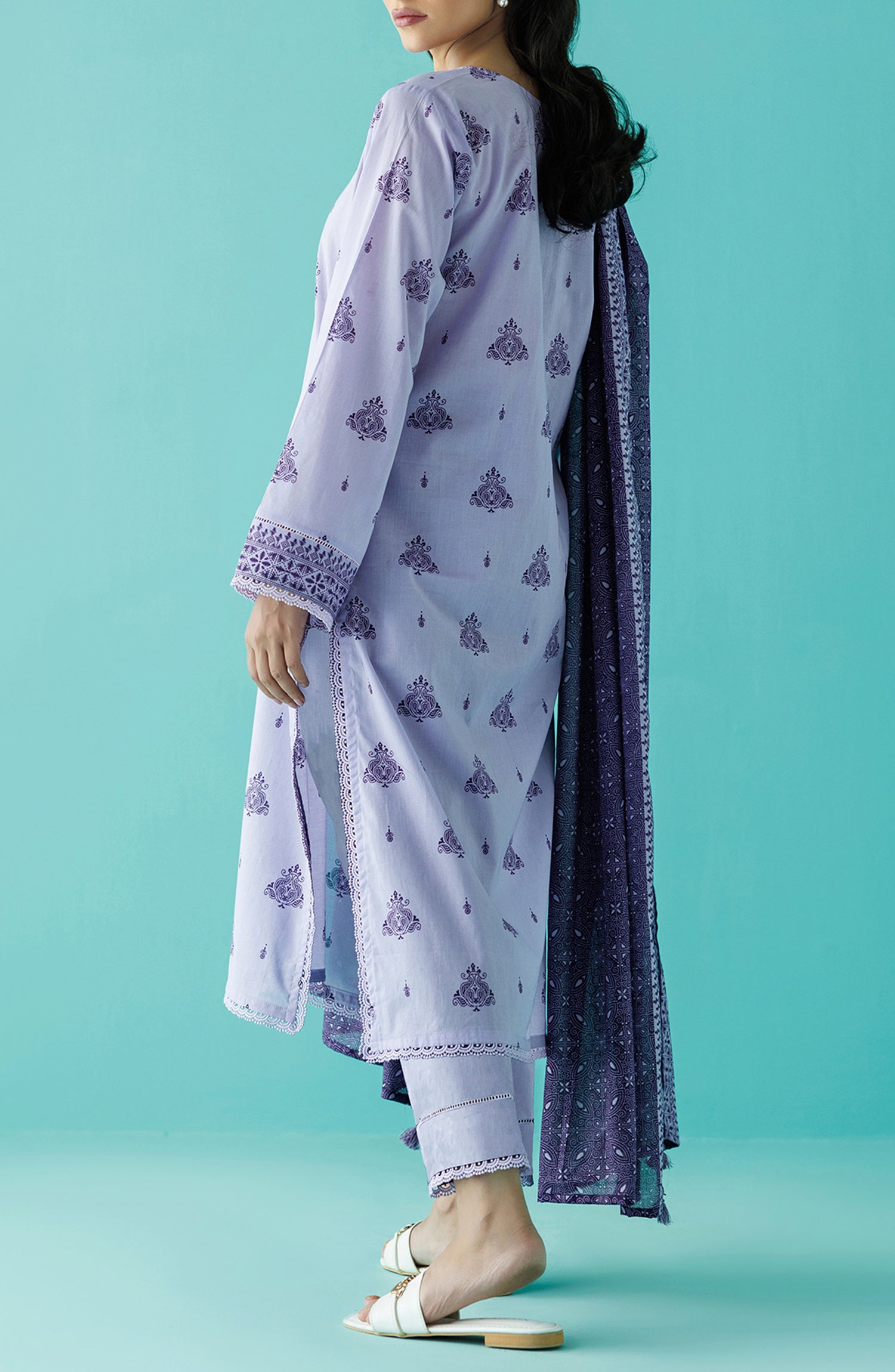 OTL-24-018/U LIGHT PURPLE LAWN Women UNSTITCHED SHIRT DUPATTA PANTS