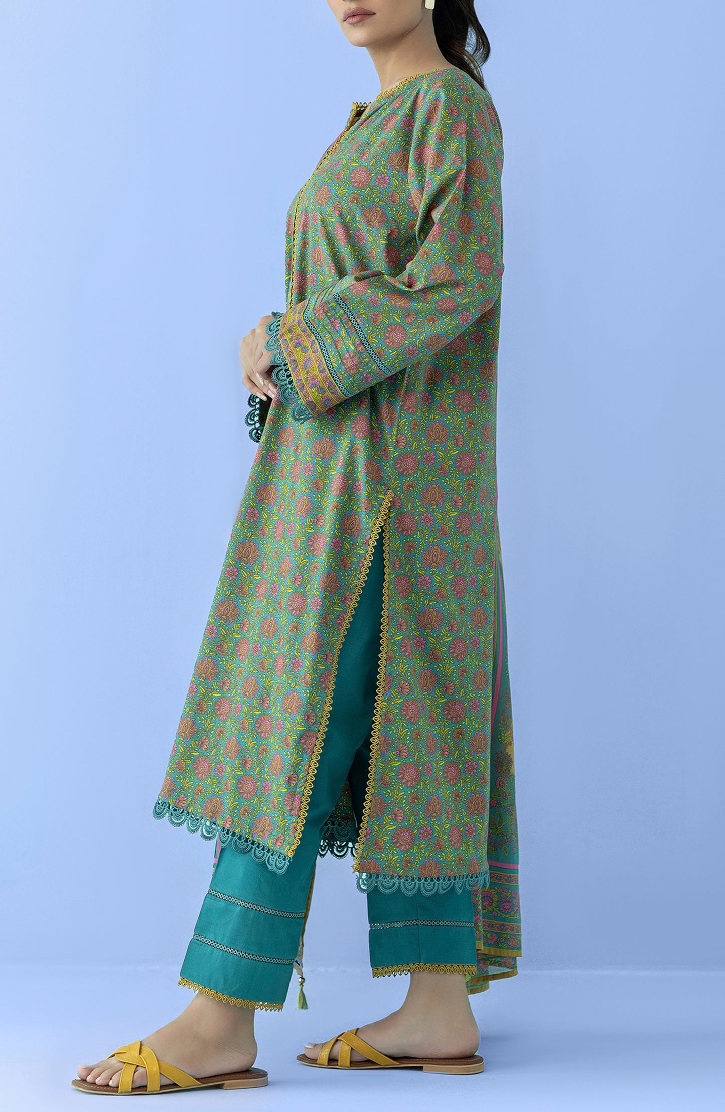 OTL-24-068/U TEAL LAWN Women UNSTITCHED SHIRT DUPATTA PANTS