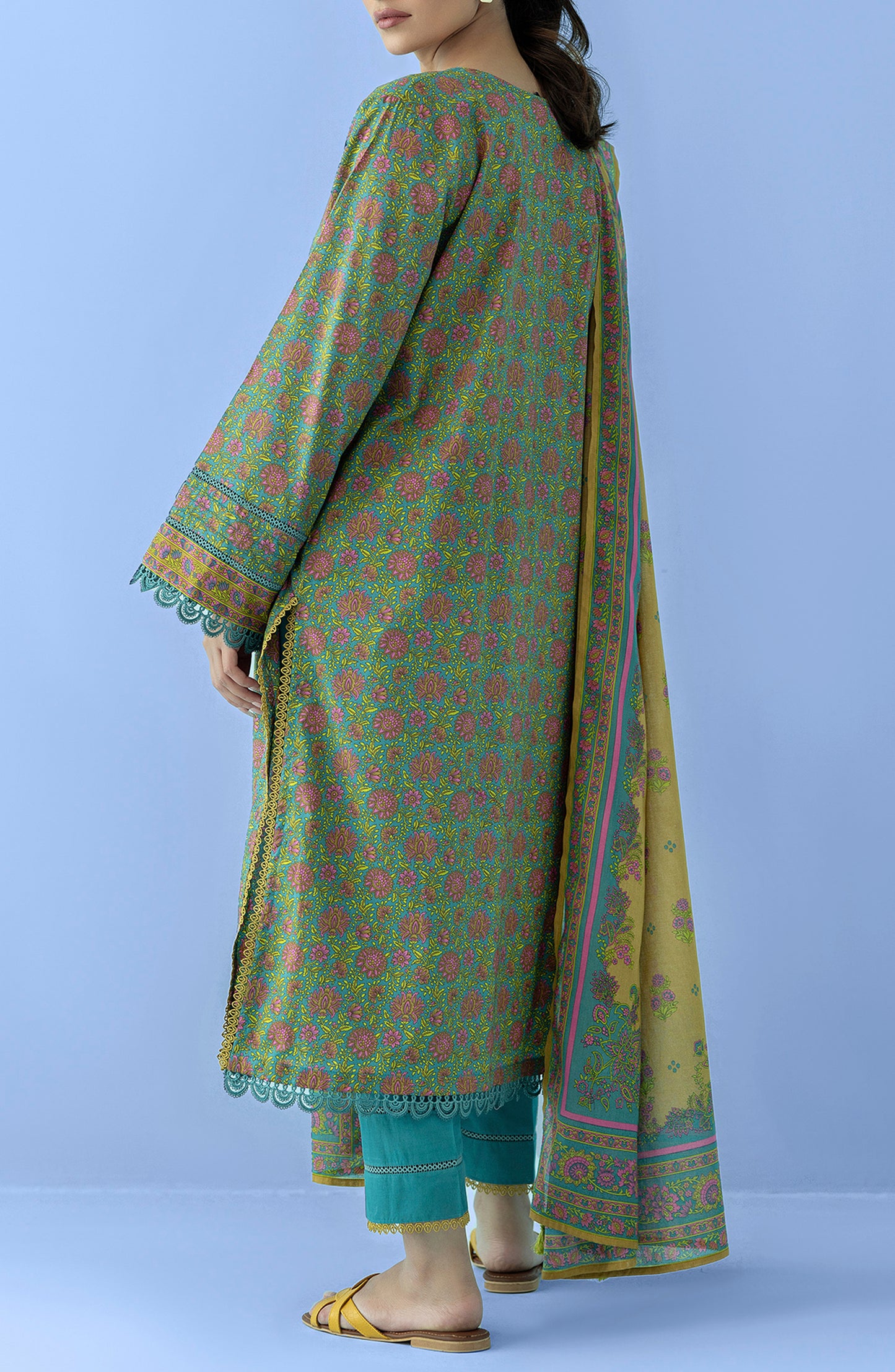 OTL-24-068/U TEAL LAWN Women UNSTITCHED SHIRT DUPATTA PANTS